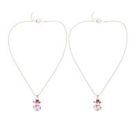 TEHAUX Lot de 2 Colliers Pendentifs Bonhomme de Neige pour Noël Accessoire de Pull de Noël Décoration de Cou Festive Bijoux Légers et Solide pour Fêtes et Photos de Rue
