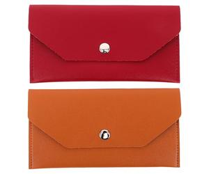 TEHAUX Lot de 2 Enveloppes à Pièces en Cuir PU, Portefeuille Long Rectangulaire Multifonction pour Gestion Financière, pour Mariage et Fête du Printemps
