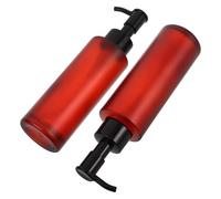 TEHAUX Lot de 2 Flacons Pompe en Verre Ambré Rouge Foncé 100 Ml Distributeurs Rechargeables pour Huile Démaquillante et Lotion Bouteilles Cosmétiques Vides pour Voyage et Soins