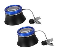 TEHAUX Lot de 2 Loupes à Clip 20x pour Montre en Alliage D'aluminium, Outil de Réparation de Précision, Loupe D'inspection pour Bijoux et Pièces de Monnaie, Accessoires Légers Adaptés