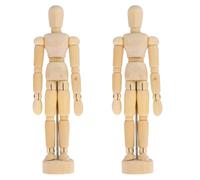 TEHAUX Lot de 2 Mannequins en Bois Articulés pour Artistes Modèles de Dessin 114 CM et 14 CM Accessoires Légers en Schima pour Croquis Esquisse et Décoration D’Atelier