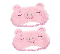 TEHAUX Lot de 2 Masques de Sommeil en Peluche Motif Cochon Rose Facial Doux et pour Garçon et Filles Bandeau Confortable pour Dormir pour Sieste et Soirées Pyjama