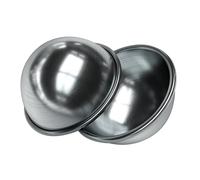 TEHAUX Lot de 2 Moules à Boule de Bain en Alliage D'aluminium Argenté Design Ergonomique pour Fabrication Sécurisée de Bombes de Bain Mousse