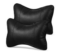 TEHAUX Lot de 2 Oreillers Cervicaux Voiture Noirs, Coussins Cervicaux de Voyage Universels Quatre Saisons, Protection du Cou Ergonomique pour Conduite Confortable et Repos Adapté aux Adultes
