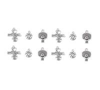 TEHAUX Lot De 2 Pendentifs De Basket- Breloques De Sport Pour Accessoires En Alliage 3 Motifs (Le Panier De Basket) 6 Pièces X 2
