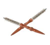 TEHAUX Lot de 2 Petits Peignes à Rouleaux en Bois avec Poils de Sanglier, Brosses Rondes Multifonctionnelles pour Coiffage Rapide de Cheveux et Moustache Bureau