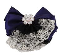 TEHAUX Lot de 2 Pinces à Chignon Filet à Cheveux Noir Taille Unique Nœud Plissé Bleu Accessoires Professionnels Femmes Coiffure Formelle Usage Quotidien