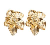 TEHAUX Lot de 2 Poignées de Meuble en Alliage de Zinc Trou Petite Poignée Ronde Fleur Décorative Finition Cuivre Brossé pour Tiroirs et Portes Cuisine Style Moderne et Léger