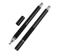 TEHAUX Lot De 2 Stylets Capacitifs Multifonctions pour Écrans Tactiles, Accessoires Universels pour Smartphone Et Tablette, Pointe Fine en Fibre, Noir, Usage Professionnel Et Créatif