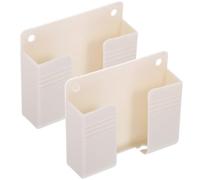 TEHAUX Lot de 2 Supports Adhésifs Muraux pour Téléphone, Design Simple en Plastique et Papier Viscose, Installation Facile et Solide, pour Chargeur et Rangement