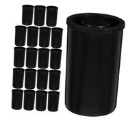 TEHAUX Lot de 20 Boîtes De Pellicule en Plastique avec Bouchons, Compactes Et Opaques, Protection Lumière, Compatible Pellicule Photo, pour Photographes Amateurs Et Professionnels, Couleur Noire