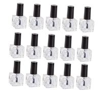 TEHAUX Lot de 20 Flacons Vides de Vernis à Ongles 8Ml en Plastique Transparent Couvercle et Pinceau Étanches Compacts et Portables pour Nail Art et Rangement DIY