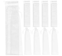 TEHAUX Lot De 20 Paquet En Organza à Cordon De Serrage Blanc, Pochettes Légères Et Portables Pour Rangement De Ventilateurs, Emballage Présent Pour Mariage, Fête, Baby Shower Et Événements Spéciaux