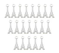 TEHAUX Lot de 20 Pendentifs Charme Tour Eiffel en Alliage Argenté pour Fabrication de Bijoux Diy, Accessoires Uniques pour Bracelets et Colliers Dangle