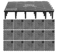 TEHAUX Lot de 20 plaques filtrantes pour fond d'aquarium - Grille inférieure à sable et gravier - En PVC - Combinaison de filtre de fond - Noir