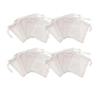 TEHAUX Lot de 24 Paquet à Cordon en Coton 7X9 CM Beige - Pochettes Réutilisables pour Rangement Présents et Loisirs Créatifs - Paquet de Fête Pratiques et Solide