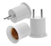 TEHAUX Lot de 3 Adaptateurs de Douilles E27 vers Prise Murale Ac220V Douille Filetée en Plastique Compatible E26/E27 Convertisseur D’Ampoule pour Applique Murale Veilleuse et Balise