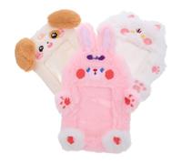 TEHAUX Lot de 3 Porte-Cartes en Peluche Porte-Clés - Étuis Dessin Animé Animal Mignon - Pochette Protection Carte D’Identité Porte-Badge Élève Accessoire Pratique et Portable