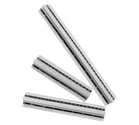 TEHAUX Lot de 3 Règles à Dessin Professionnelles en Aluminium Léger avec Poignées Surélevées, Tailles 15 Cm, 20 Cm et 30 Cm, Graduations en Cm et Pouces, Outils de Mesure Portatifs