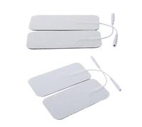 TEHAUX Lot de 4 Électrodes Autocollantes Rectangulaires 5x10 Cm en Hydrogel Conducteur Non Tissé, Patchs de Massage pour Unité de Physiothérapie, Compatibles Prises 2.0 et 2.5 Mm, Usage