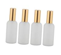 TEHAUX Lot de 4 Flacons Vaporisateurs Rechargeables en Verre 100 Ml Portable et Rechargeable Couleur Dorée pour Huiles Essentielles Parfums et Voyages