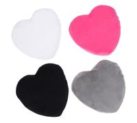 TEHAUX Lot de 4 Houppettes à Poudre en Coton Forme Cœur Visage, Haute Densité, Facile à Ranger, pour Maquillage Précis et Confortable