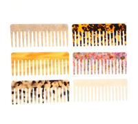 TEHAUX Lot de 4 Peignes à Cheveux en Acétate de Cellulose Anti-Statique Format Rectangulaire 151 X 61 CM Couleurs Variées Peignes Démêlants pour Cheveux Épais Bouclés et Ondulés