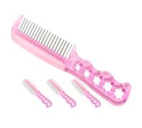 TEHAUX Lot de 4 Peignes en Acier pour Perruques et Poupées, Brosse Métallique pour Démêlage Précis, Peigne Professionnel Rose Adapté Cheveux Mouillés et Extensions, Outil Coiffure Solide