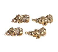TEHAUX Lot de 4 Pendentifs en Laiton Cuivre - Porte-Clés Décoratif Animal Mythique - Breloques Divines Feng Shui pour Bijoux DIY Accessoire Porte-Clés Chanceux et Amulette