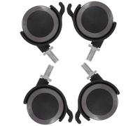 TEHAUX Lot de 4 Roues Pivotantes Silencieuses en Pu et Acier Inoxydable pour Chaise de Bureau, Roulettes Lourdes M8 X 15 Mm, pour Meubles et Chariots