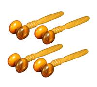 TEHAUX Lot De 4 Rouleaux De Massage En Bois Naturel, Bâton De Relaxation Compact Pour Visage Et Corps, Massage Ciblé Pour Homme Et Femme, Usage Détente Quotidien