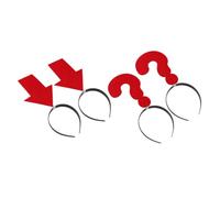 TEHAUX Lot de 4 Serrage-Têtes de Fête Rouges Flèche et Point D’Interrogation Accessoires de Coiffure Originaux et Bandeaux Fantaisie pour Photos de Fête Mariage et Anniversaire