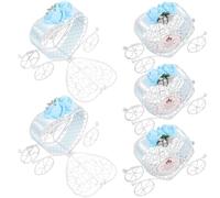 TEHAUX Lot de 5 Boîtes à Bonbons Créatives en Fer Forme de Carrosse Citrouille Bleu pour Décoration D'anniversaire et Halloween Romantique