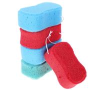 TEHAUX Lot de 5 Éponges de Bain Exfoliantes en Mousse Douce Couleurs Mélangées Forme en Huit Cordelette pour Nettoyage Corporel et Soin Peau Accessoires de Sécurisés