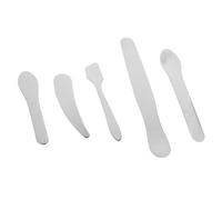 TEHAUX Lot de 5 Set de Cuillères à Masque Facial en Acier Inoxydable 304, Mini Spatules Applicatrices pour Crème Visage et Contour des Yeux, Outil de Prélèvement Cosmétique Réutilisable