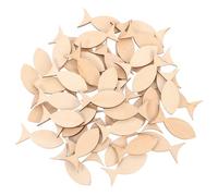 TEHAUX Lot de 50 Décorations en Bois Forme Poisson Non Finition pour Loisirs Créatifs, Développement des Compétences Manuelles, Usage Polyvalent Bureau Présents Faits Main