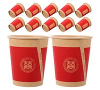 TEHAUX Lot de 50 Gobelets en Papier Épaissis pour Mariage, Usage Unique, Style Chinois, Adaptés aux Réceptions et Banquets de Thé et Café