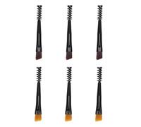 TEHAUX Lot de 6 Brosses à Sourcils Double Tête Mini Manche Court Couleur Marron Clair et Brun Outil de Soin des Cils Peigne à Sourcils pour Maquillage Quotidien et Précision