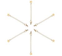 TEHAUX Lot de 6 Chaînes D’Extension 5 CM en Acier Inoxydable Électroplaqué Doré avec Fermoir Mousqueton D’Étoile pour Création et Réparation de Bracelets et Colliers