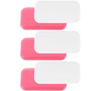 TEHAUX Lot de 6 Coussinets Frontaux en Silicone Transparent et Rose pour Extensions de Cils Supports Antidérapants L Taille Outils Professionnels pour Pose et Greffe de Faux Cils