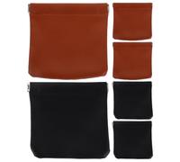 TEHAUX Lot de 6 Mini Trousses à Fermeture Automatique sans Zip Pochettes Compactes en PU Solide 12X113 CM Organiseur Multifonction pour Maquillage Écouteurs et Clés Voyage et Paquet