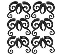 TEHAUX Lot de 6 Paires de Boucles D’Oreilles Spirales Asymétriques Punk en Acrylique Faux Écarteurs D’Oreilles Coniques 12X6X6 MM Légères et Hypoallergéniques pour Fêtes et