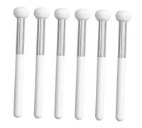 TEHAUX Lot de 6 Pinceaux Correcteurs de Champignon Éponge pour Maquillage Visage Nez et Paupières Petite Taille Portable Manche Blanc Ergonomique pour Application de Correcteur