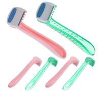 TEHAUX Lot de 6 Rasoirs Jetables pour Femmes, Légers et Portables en Acier Inoxydable et Abs, Poils des Bras Parties Intimes Couleur Aléatoire