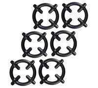 TEHAUX Lot de 6 Supports pour Cafetière en Fer Noir, Réducteurs D’anneau pour Brûleur de Cuisinière à Gaz, Compatibles pour Maison, Restaurant et Pique-niques