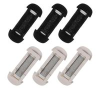 TEHAUX Lot de 6 Têtes de Ponçage de Rechange pour Râpe Électrique de Pédicure Rouleaux Étanches Blancs et Noirs Grains Multiples pour Peau Sèche ou Humide Accessoires pour Soin des