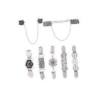 TEHAUX Lot de 7 Broches Vintage à Clip Bec de Canard pour Vêtements, Accessoires D’écharpe et Pull, Épingles Décoratives Polyvalentes pour Femmes, Style Rétro, Usage Quotidien et Fêtes