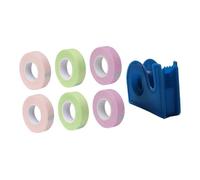 TEHAUX Lot de 7 Patchs d'Isolation pour Extensions de Cils avec Coupe-Bandes Bandes Adhésives Respirantes en PE Non Tissé Couleurs Assorties pour Usage Professionnel et Personnel