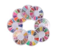 TEHAUX Lot de 8 Boîtes de Patches en Argile Polymère de Fruits pour Nail Art Solide et Multifonction, pour Décoration D'ongles et Projets DIY