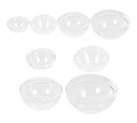 TEHAUX Lot de 8 Bols Transparents en Acrylique Blanc pour Huiles Essentielles Set 2X Bol en Plastique pour Salon de Beauté et Soin du Visage Rangement Professionnel et Usage à